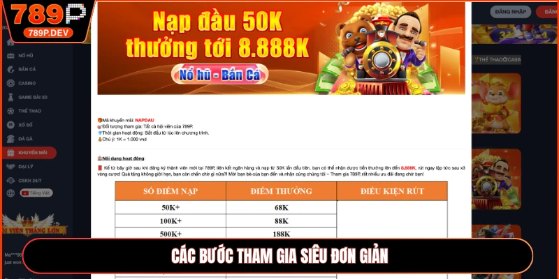 Các bước tham gia siêu đơn giản