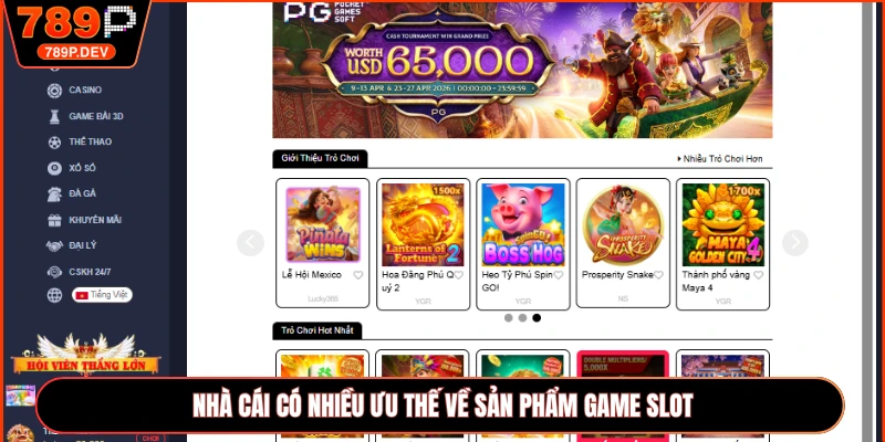 Nhà cái có nhiều ưu thế về sản phẩm game slot